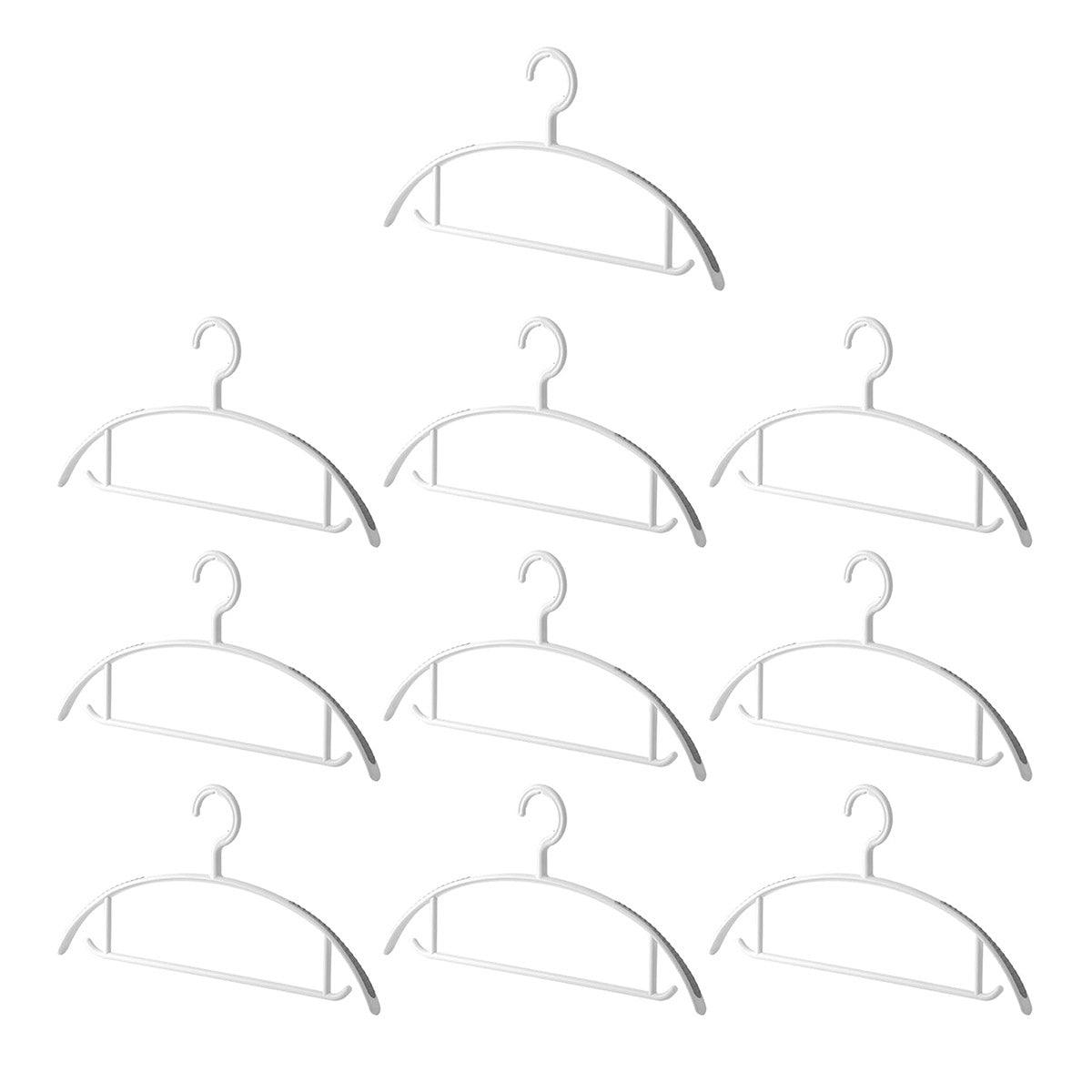 10 Pcs Plastic Half Round Hangers Two Widths | StorageOZ