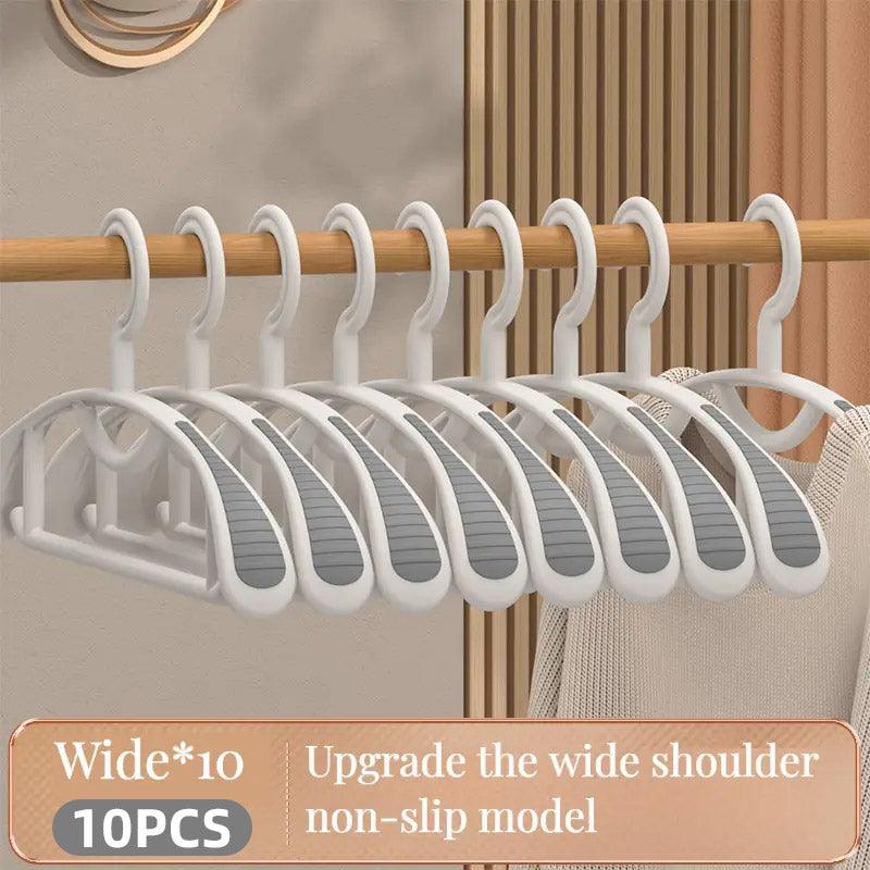 10 Pcs Plastic Half Round Hangers Two Widths | StorageOZ
