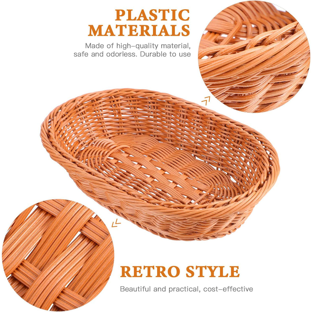 Rattan Style Fruit Basket in Two Sizes Set | StorageOZ