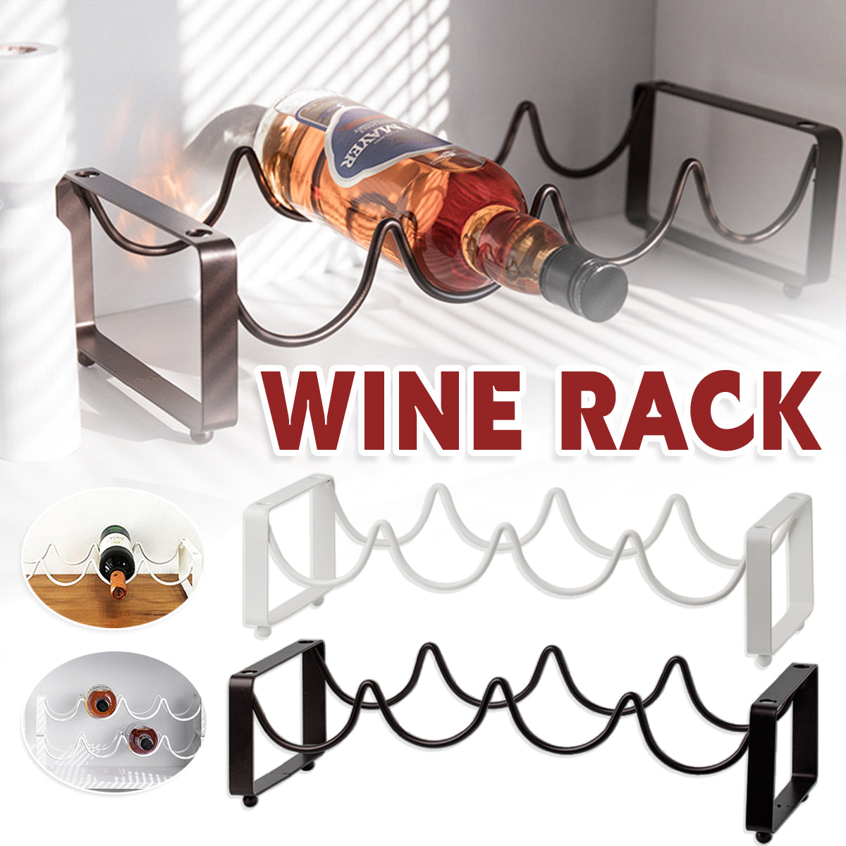 5 Bottle Iron Wine Rack Two Colours Rack | StorageOZ