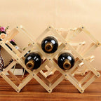 Foldable Pine Wine Rack 5 or 10 Bottles Set | StorageOZ