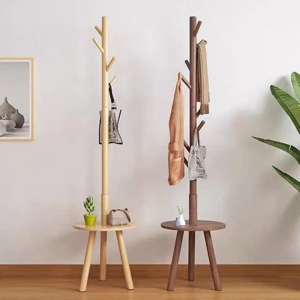 Wooden Floor Coat Rack Two Wood Tones Set | StorageOZ