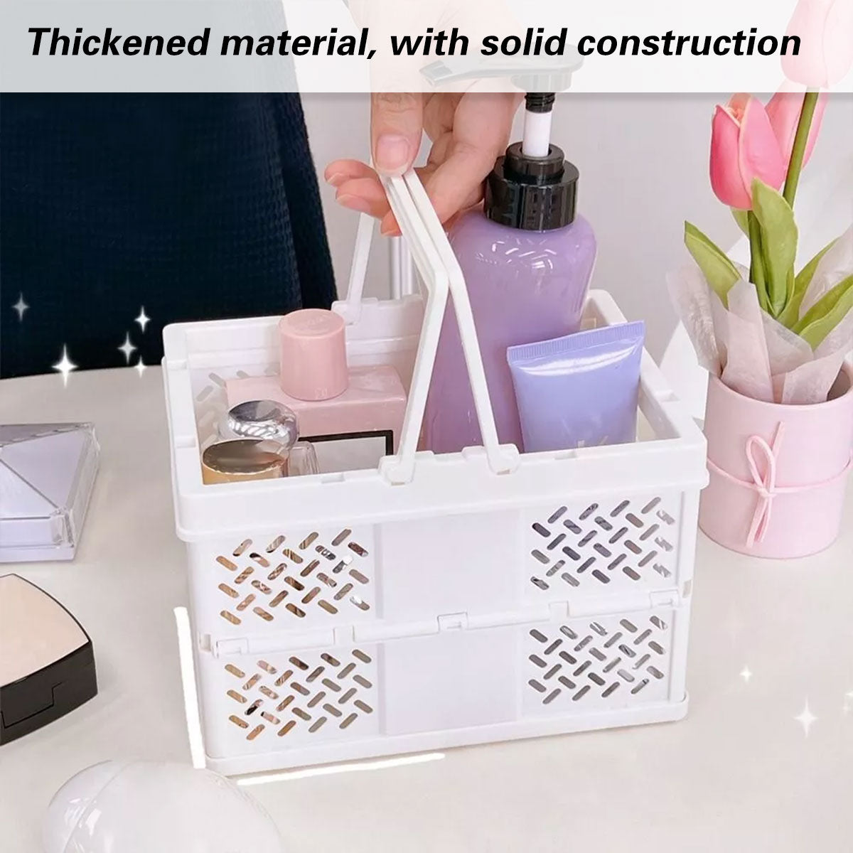 Foldable Plastic Storage Basket Four Colours | StorageOZ