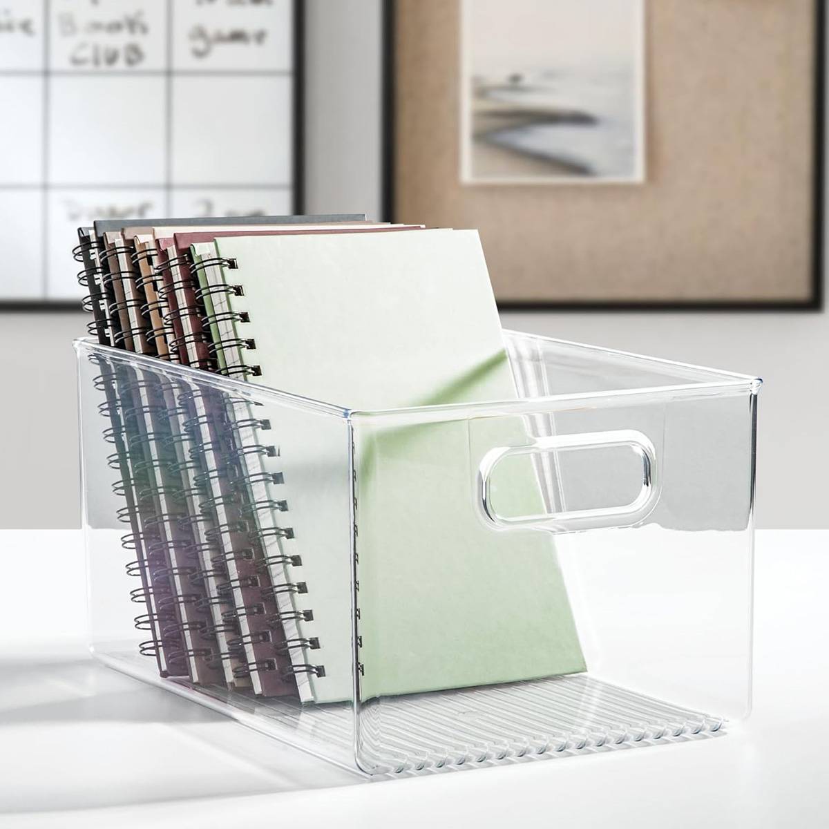 5 Pcs Clear Desk Boxes Two Sizes Organiser | StorageOZ