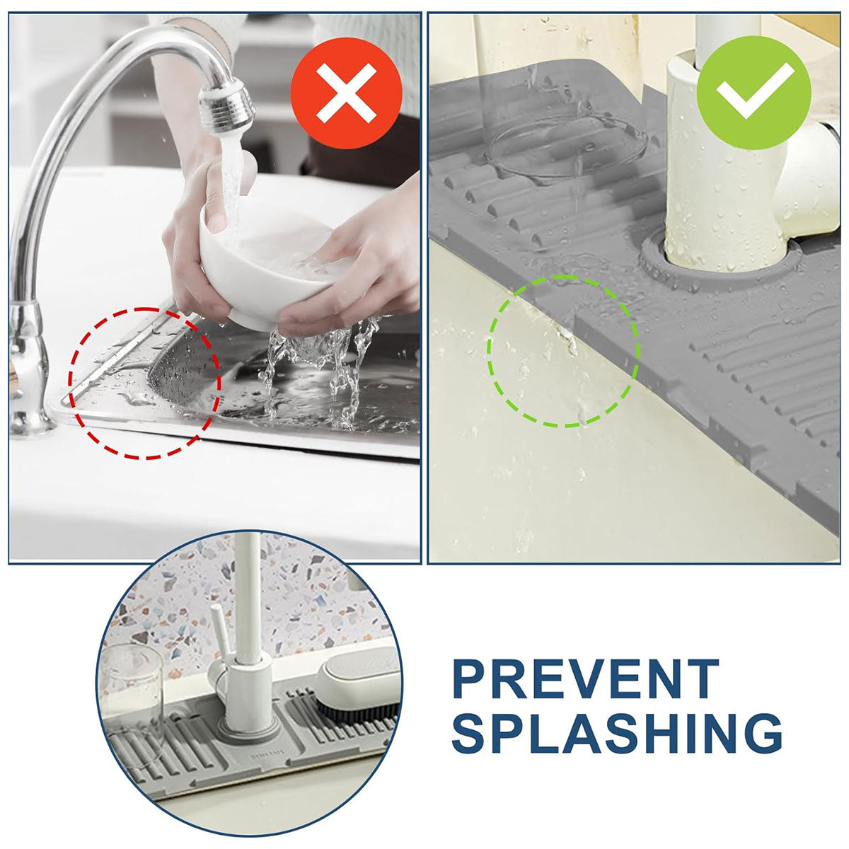 Silicone Sink Splash Guard Mat Three Colours | StorageOZ