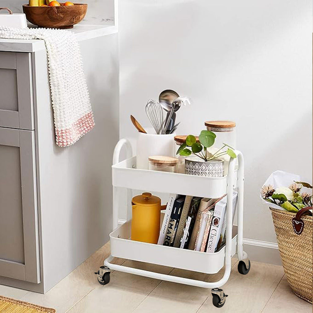 2 Tier Trolley Storage Rack Two Colours Set | StorageOZ
