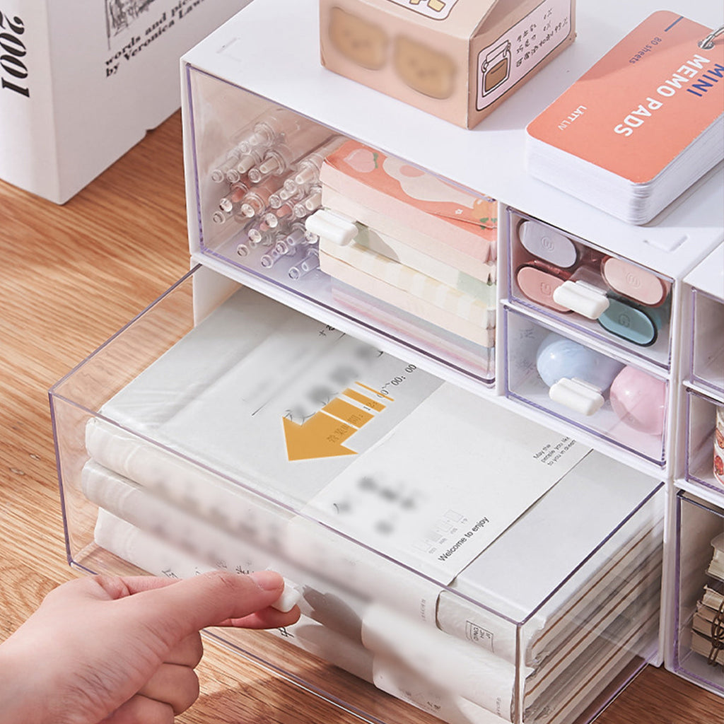 Clear Desktop Drawer Box One or Three Set | StorageOZ