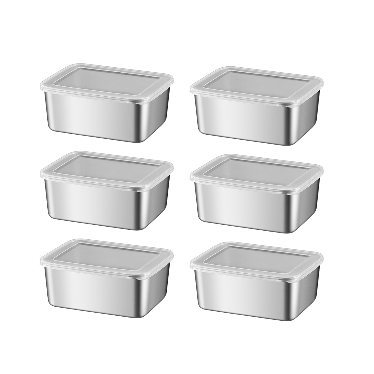 6 Pcs 650ml Stainless Food Storage Boxes | StorageOZ