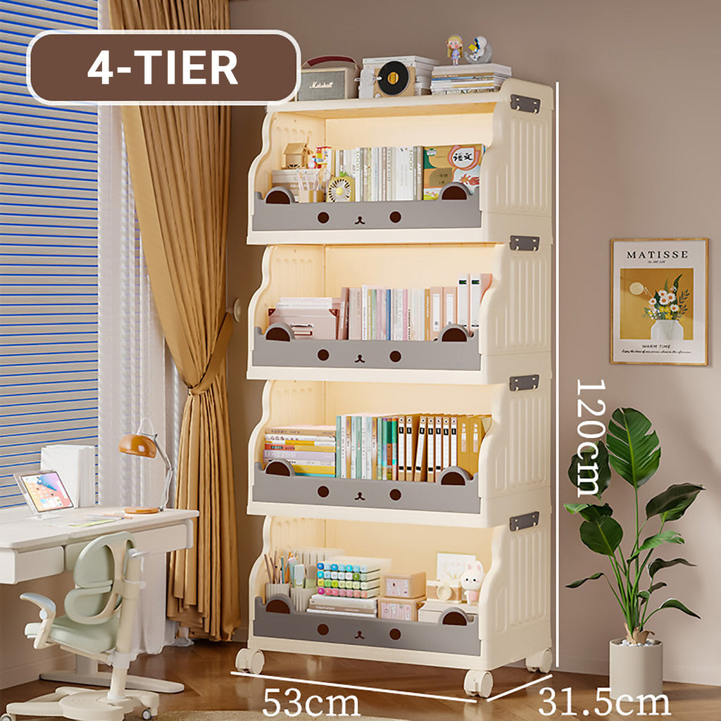 Cream Foldable Rolling Rack Two Heights Set | StorageOZ