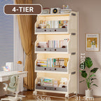 Cream Foldable Rolling Rack Two Heights Set | StorageOZ