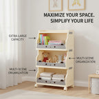 Cream Foldable Rolling Rack Two Heights Set | StorageOZ