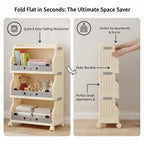 Cream Foldable Rolling Rack Two Heights Set | StorageOZ