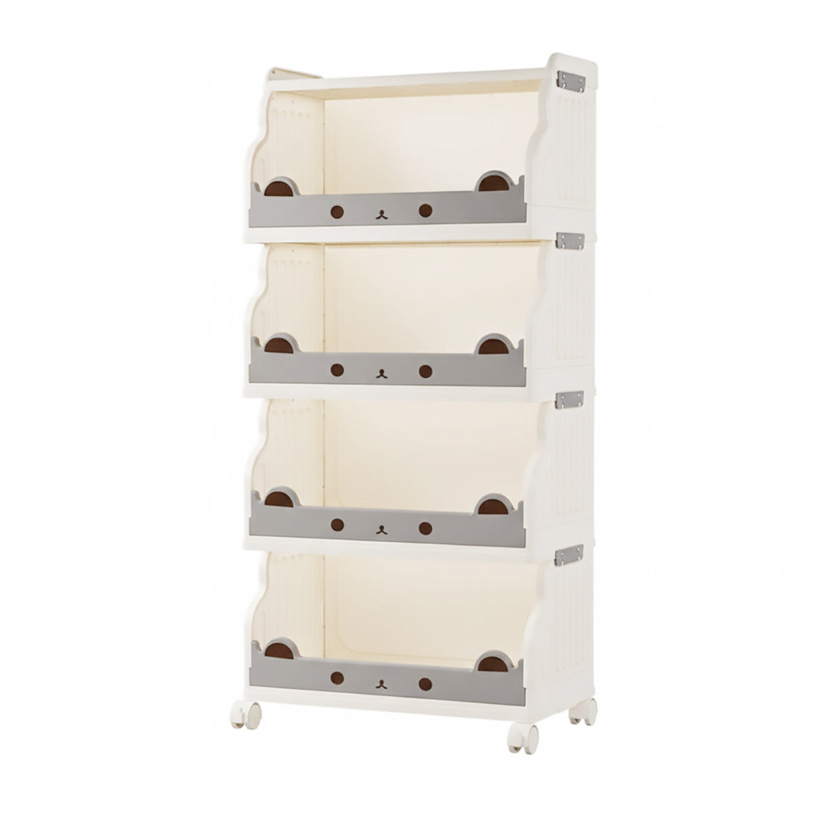 Cream Foldable Rolling Rack Two Heights Set | StorageOZ