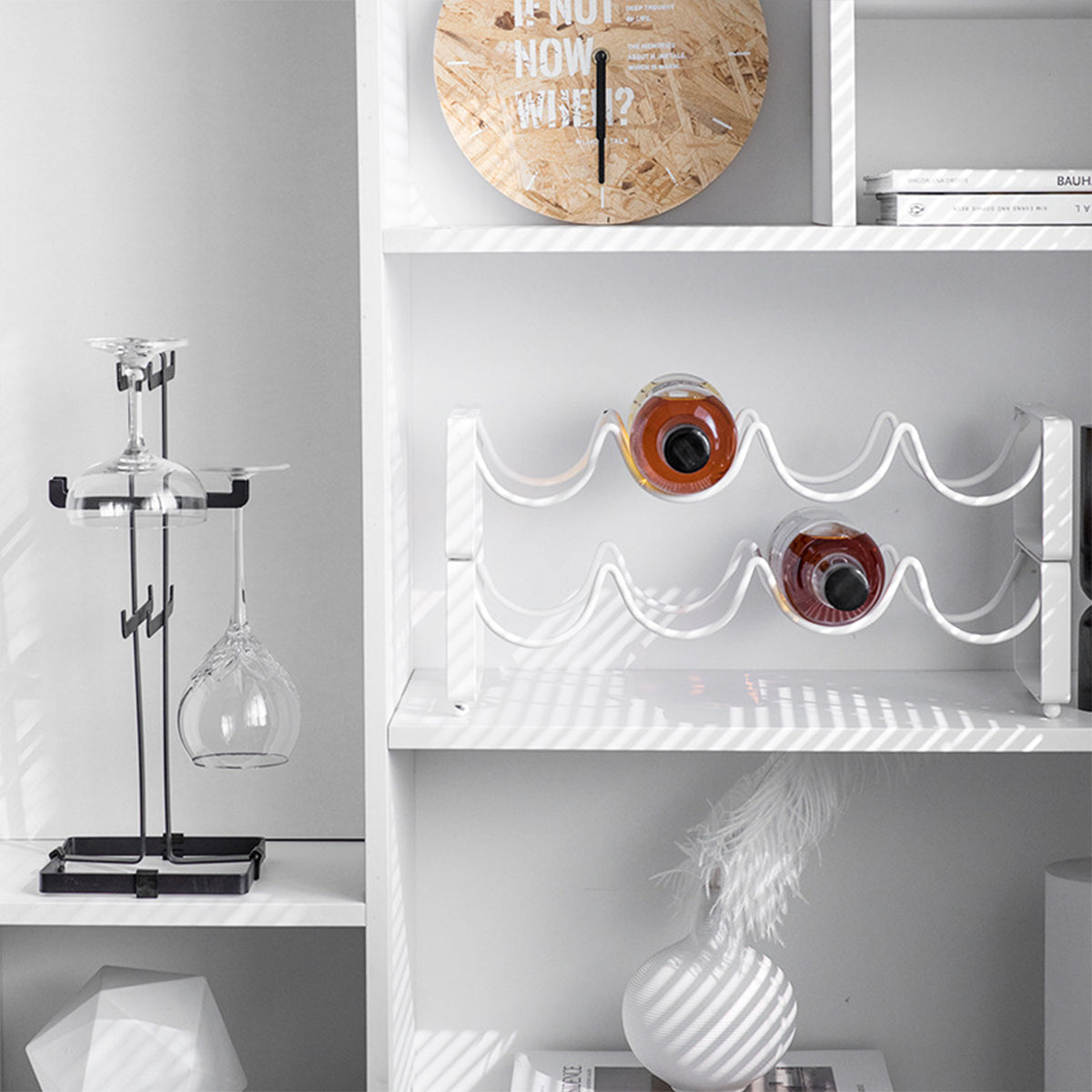 5 Bottle Iron Wine Rack Two Colours Rack | StorageOZ