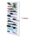 Over Door 12 Tier Shoe Rack White 181cm Tall