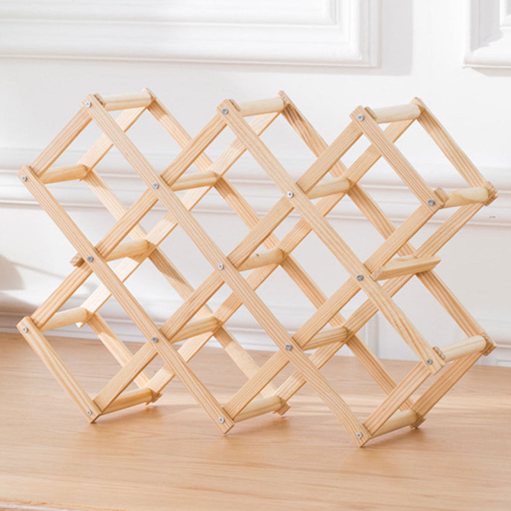Foldable Pine Wine Rack 5 or 10 Bottles Set | StorageOZ