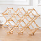 Foldable Pine Wine Rack 5 or 10 Bottles Set | StorageOZ