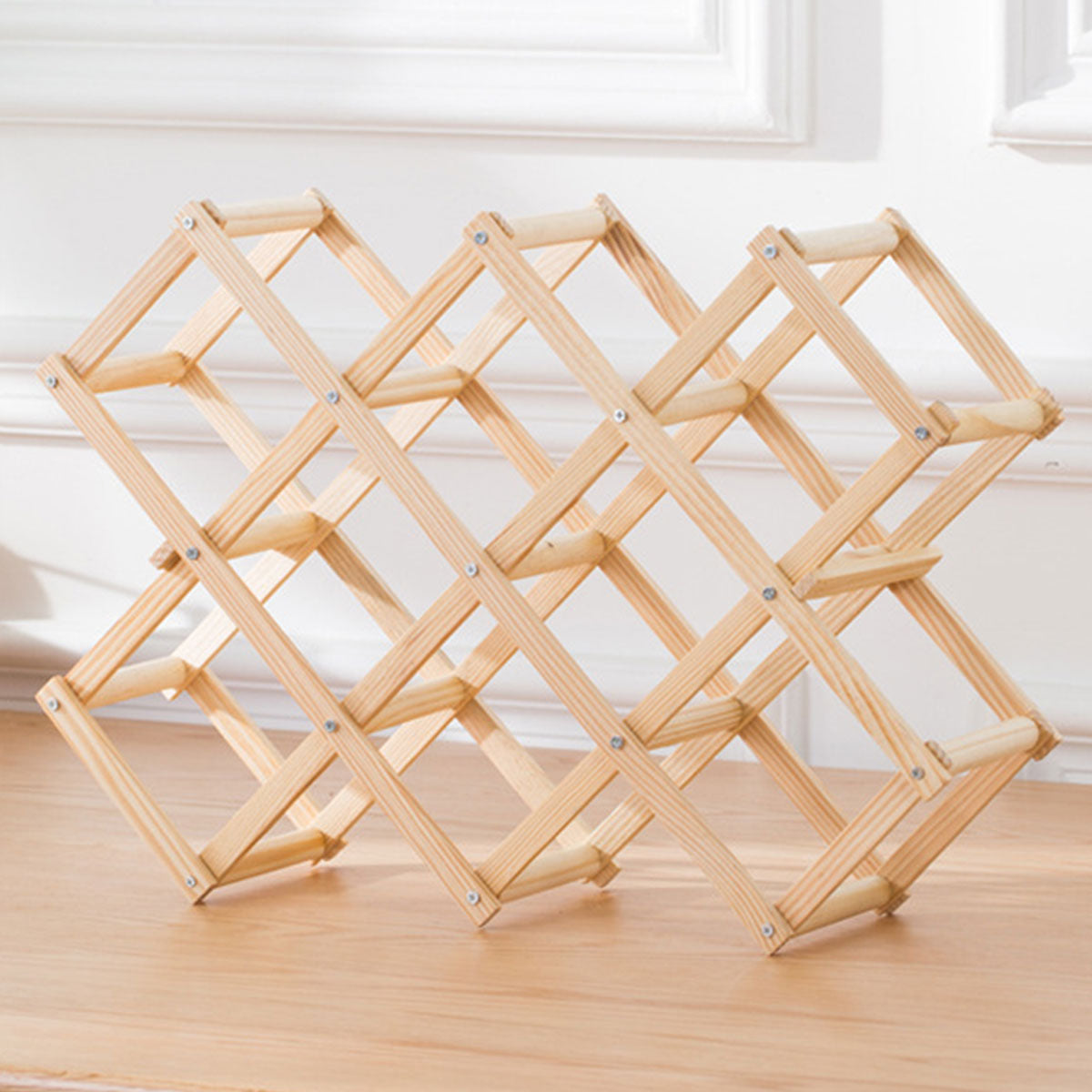 Foldable Pine Wine Rack 5 or 10 Bottles Set | StorageOZ