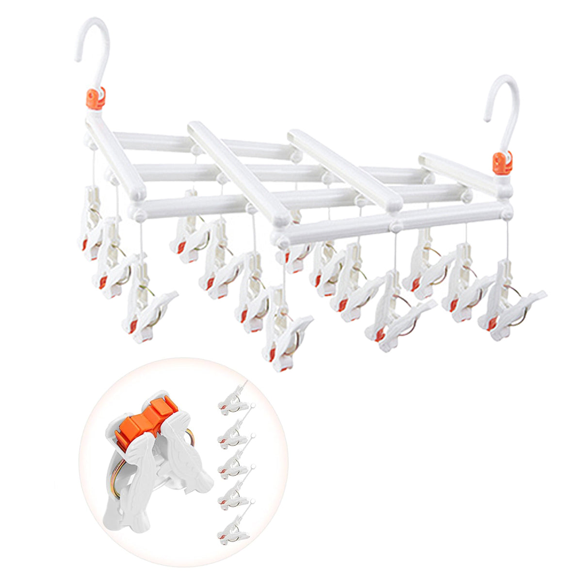 14 Clip Folding Drying Rack in Three Colours | StorageOZ