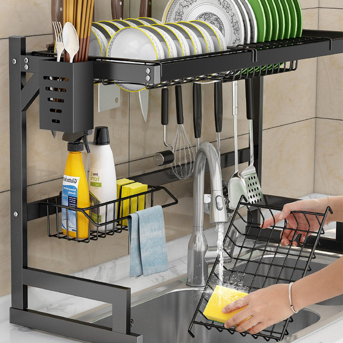 Over Sink Drain Rack Two Lengths Organiser | StorageOZ
