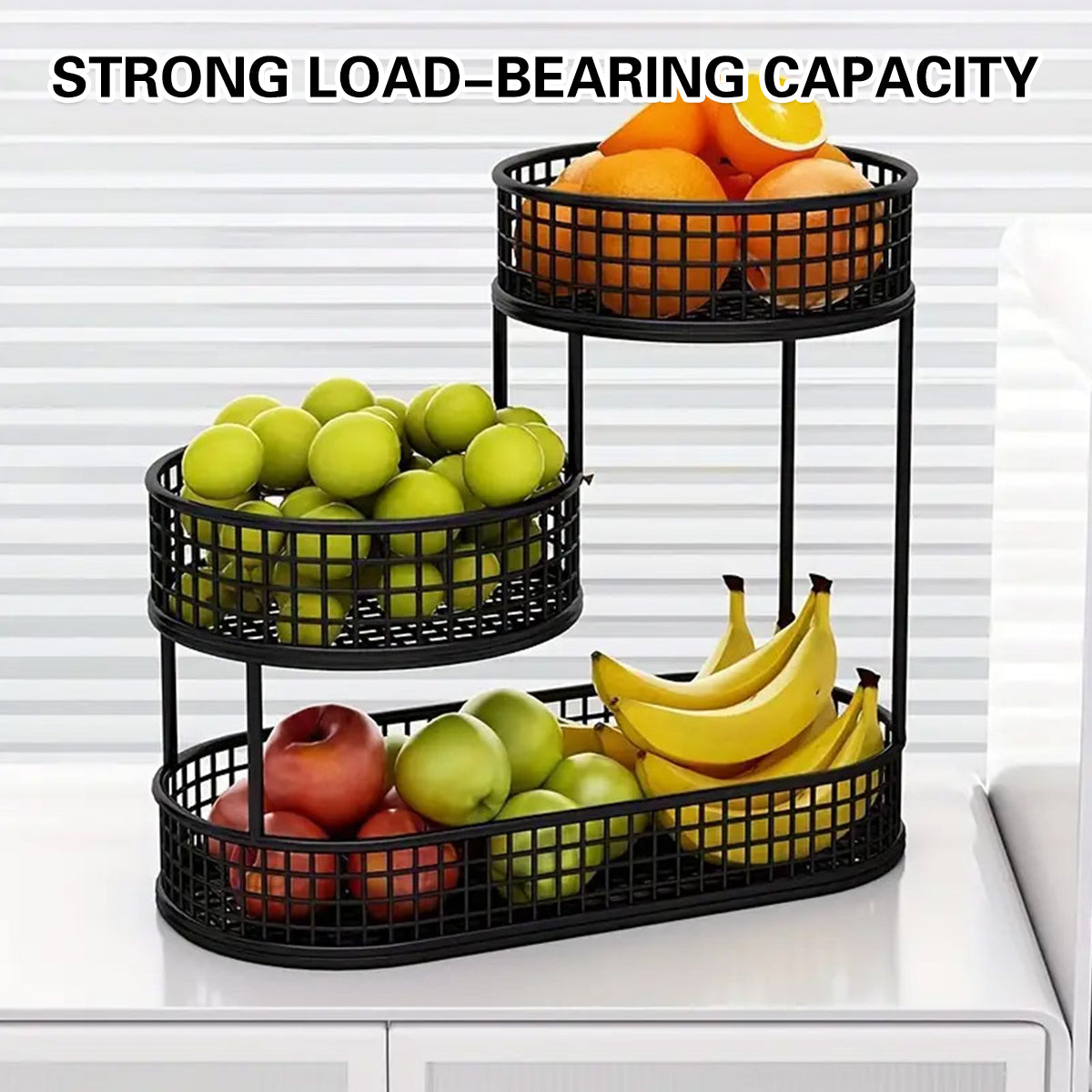 3 Tier Metal Fruit Basket in Three Colours | StorageOZ