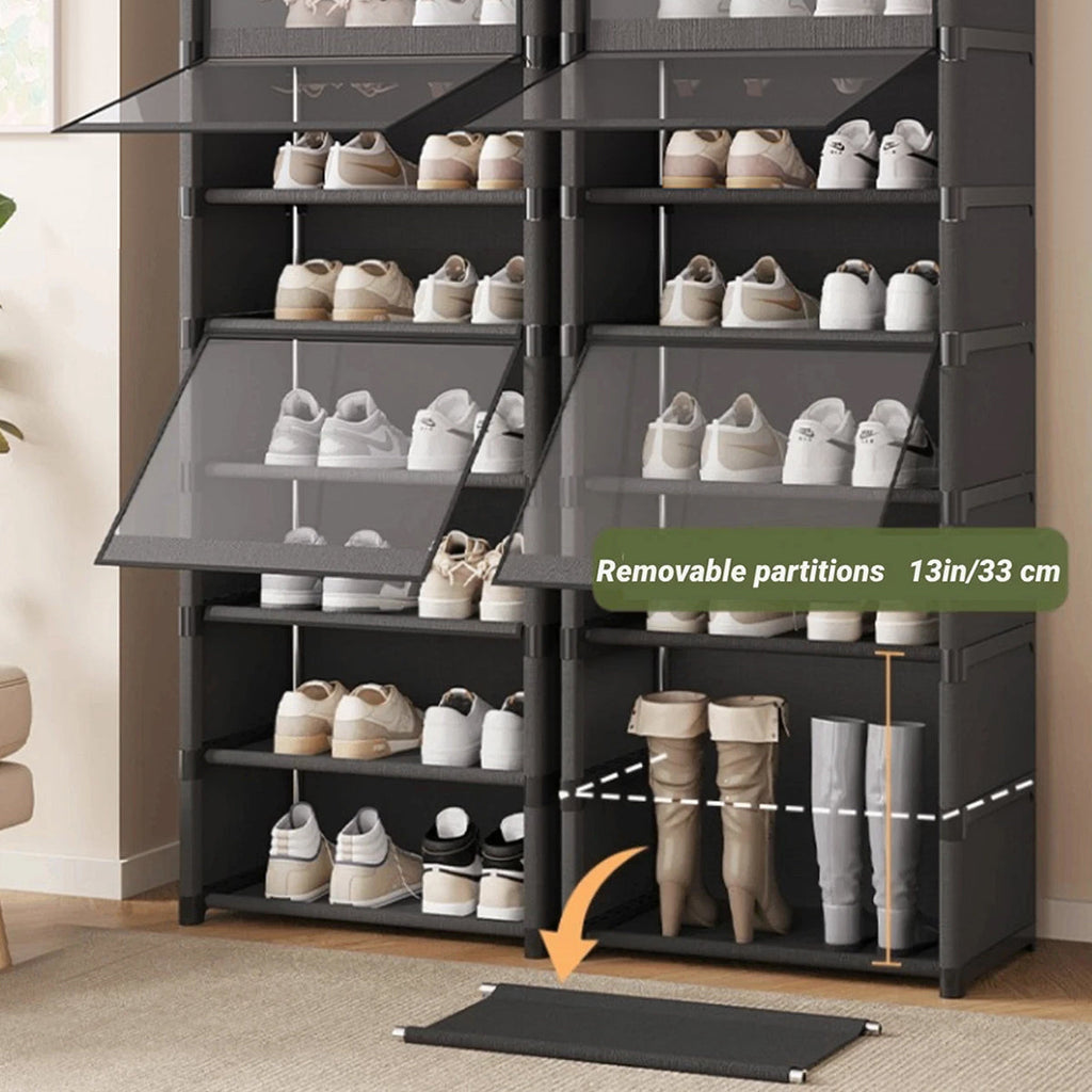 8 Tier Shoe Cabinet Two Depths Organiser | StorageOZ