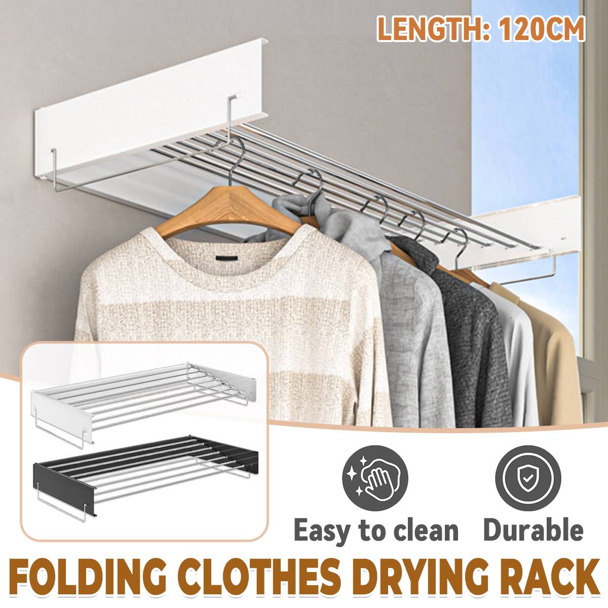 120cm Foldable Wall Drying Rack Two Colours | StorageOZ
