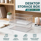 5 Pcs Clear Storage Boxes Two Sizes Rack | StorageOZ