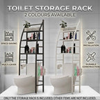 Over Toilet 4 Tier Bathroom Storage Rack White or Black