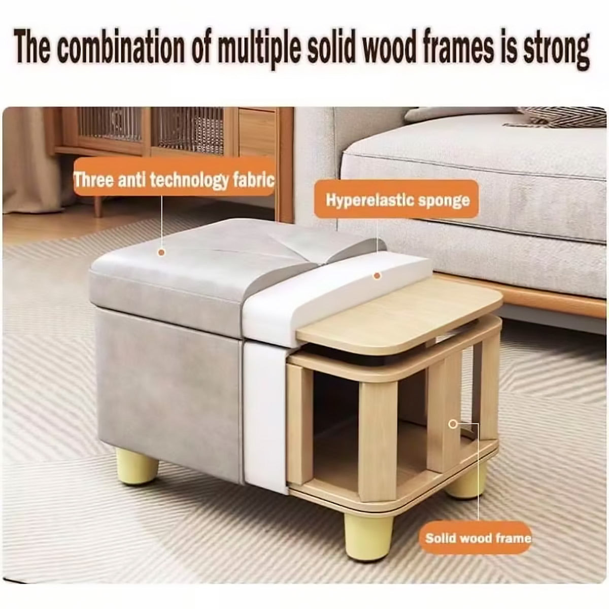 Fabric Storage Stool Two Colours Organiser | StorageOZ