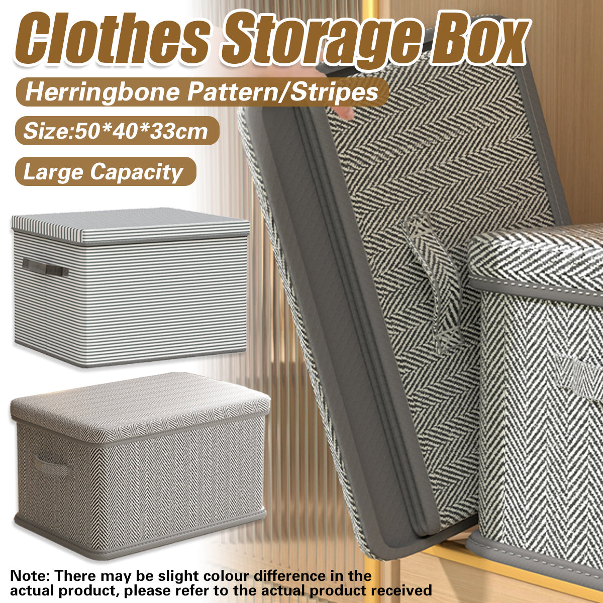 XL Foldable Clothes Box Two Patterns Set | StorageOZ