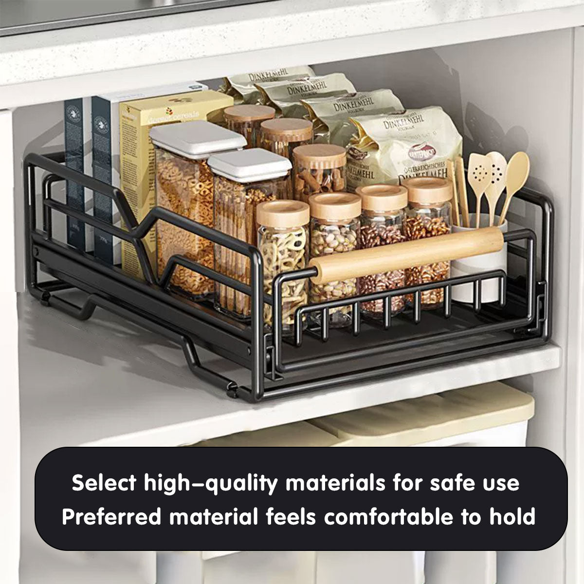 Pull Out Kitchen Cabinet Rack Two Colours | StorageOZ