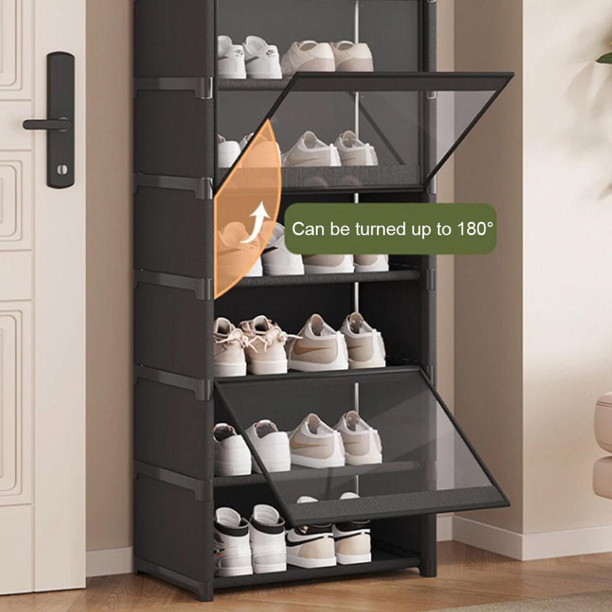 8 Tier Shoe Cabinet Two Depths Organiser | StorageOZ