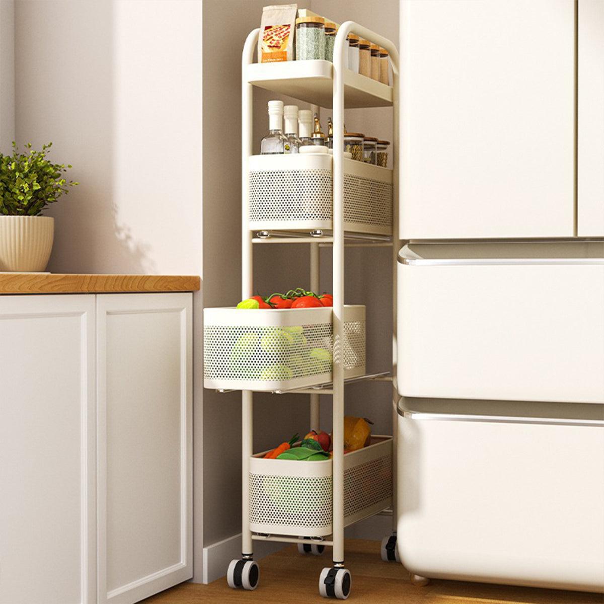 Pull Out Narrow Storage Cart Two Colours | StorageOZ