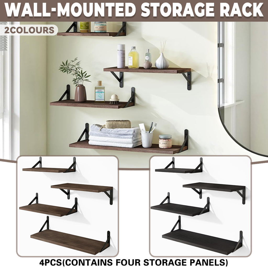 4 Pcs Wooden Wall Shelves Two Colours Set | StorageOZ