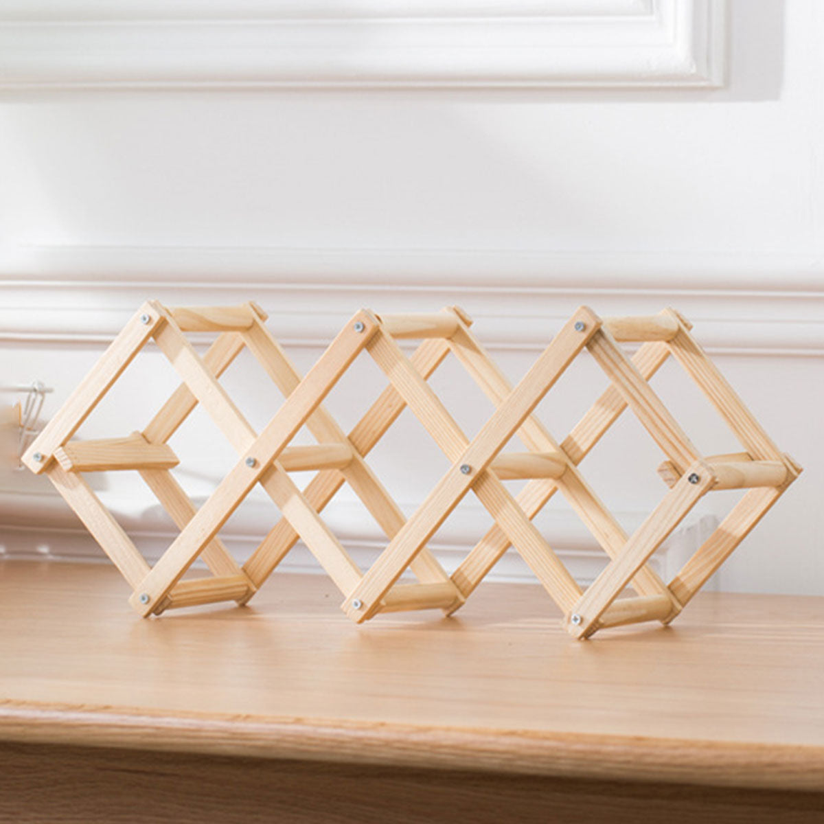 Foldable Pine Wine Rack 5 or 10 Bottles Set | StorageOZ