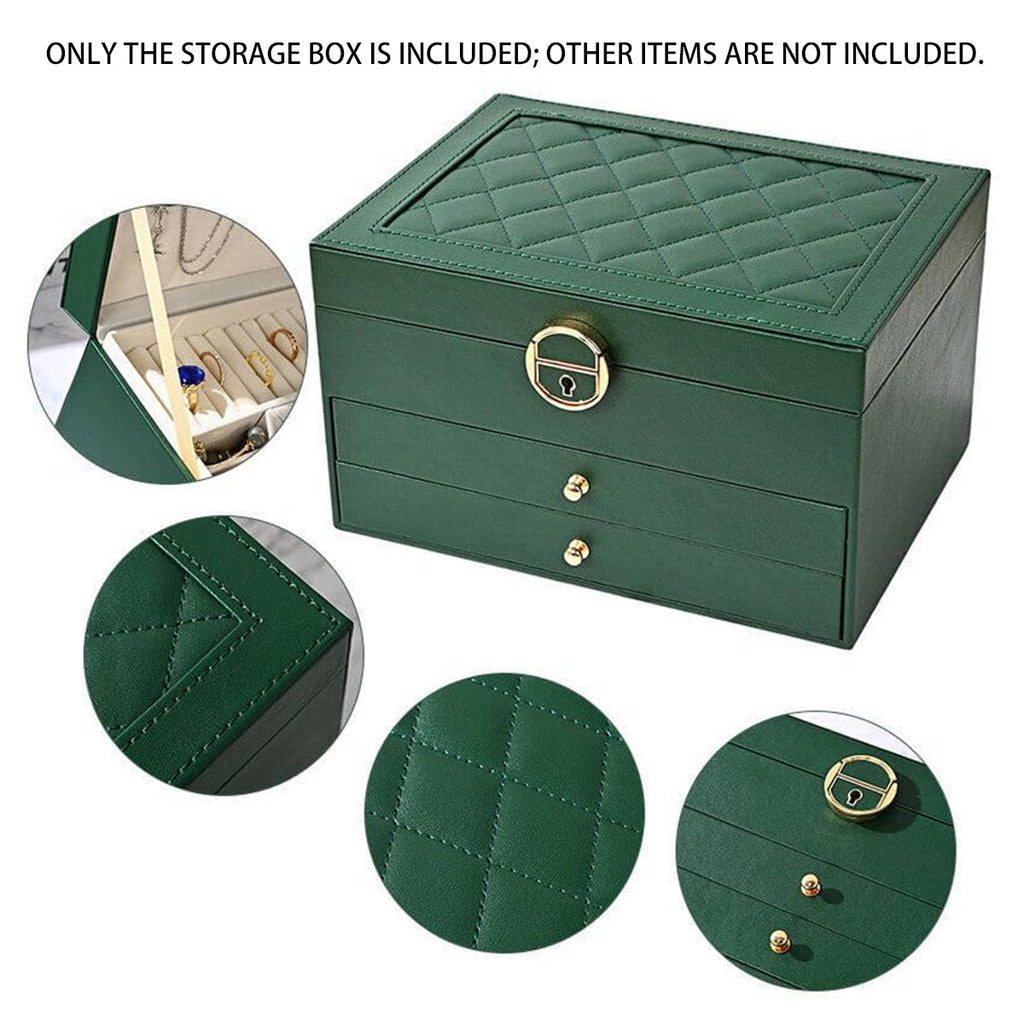 3 Layer Leather Jewellery Box Two Colours | StorageOZ