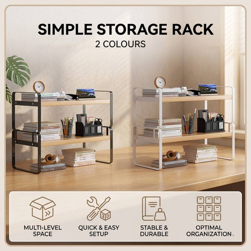 Two-Tier Desktop Storage Shelf 50cm | StorageOZ