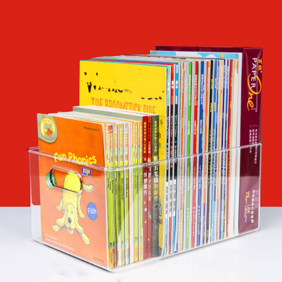 5 Pcs Clear Desk Boxes Two Sizes Organiser | StorageOZ