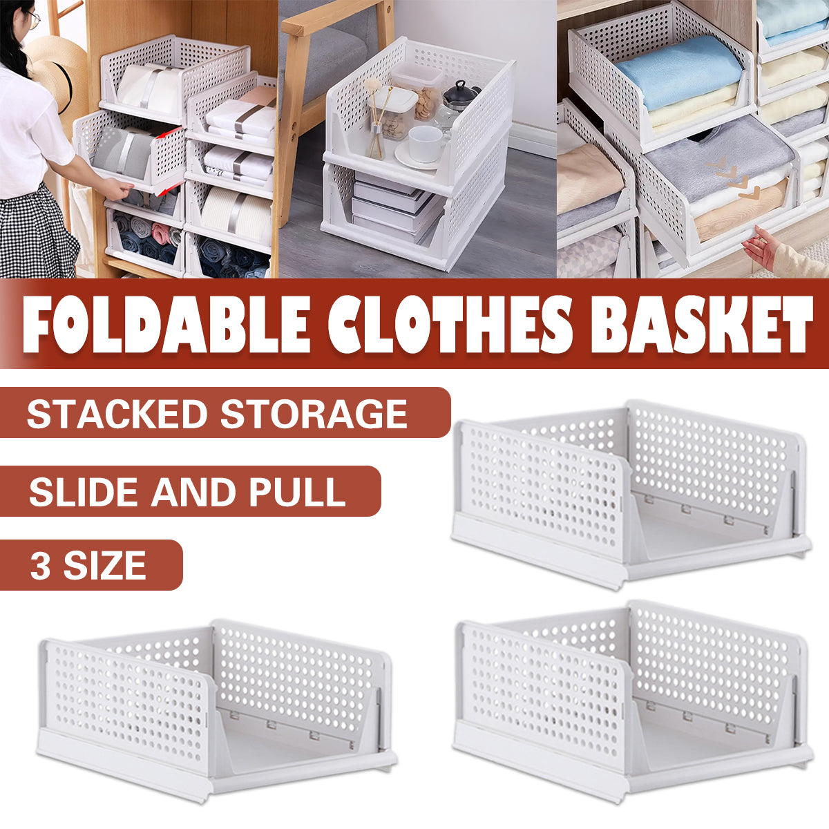 Stackable Drawer Clothes Baskets Three Sizes | StorageOZ