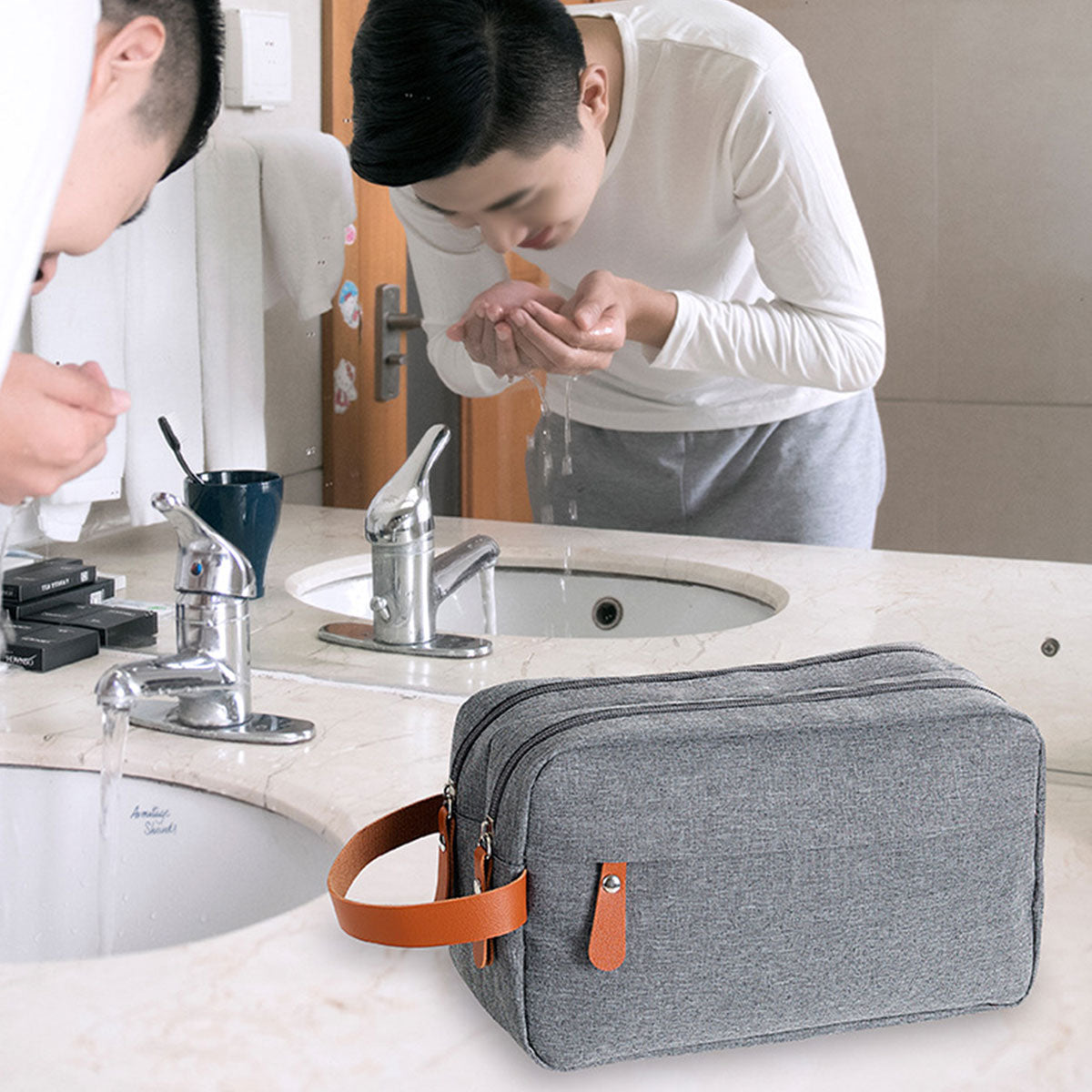 Toiletry Bag with Two Compartments Three Colours | StorageOZ