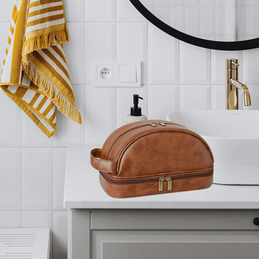 Vintage PU Toiletry Wash Bag Two Colours | StorageOZ