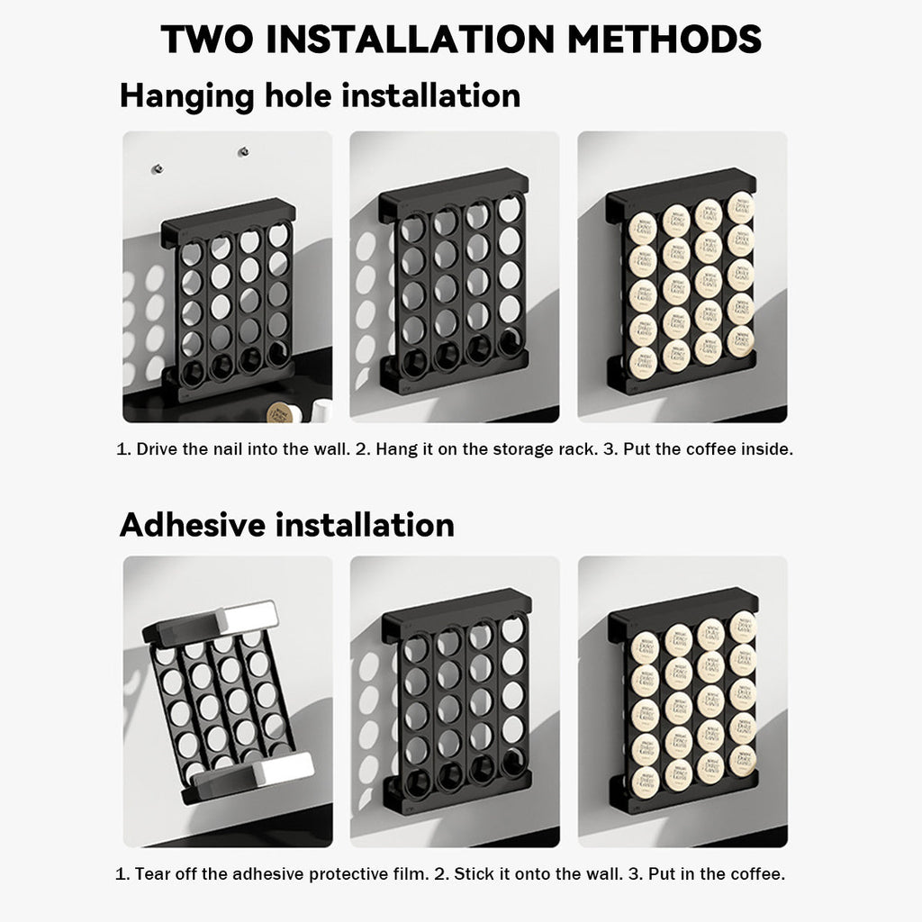 Wall Coffee Capsule Rack Two Colours Set | StorageOZ