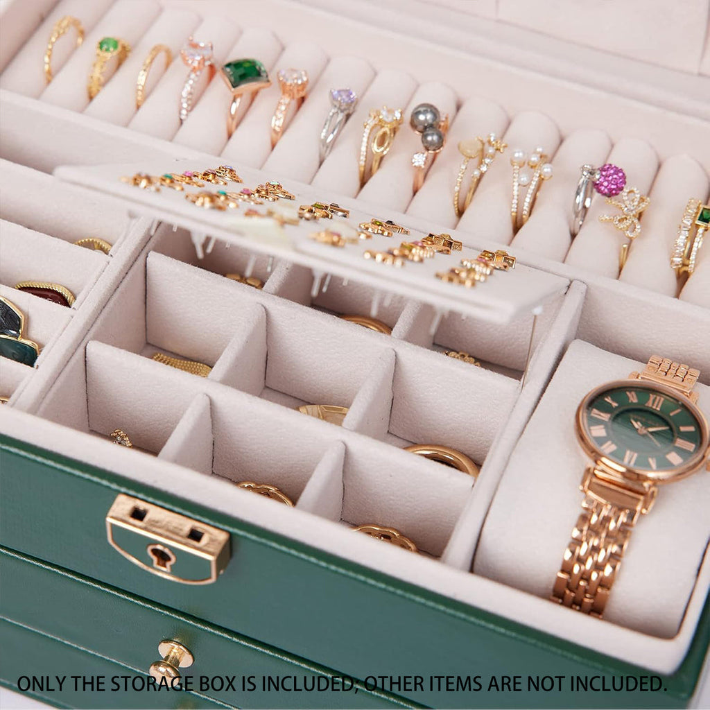 3 Layer Leather Jewellery Box Two Colours | StorageOZ