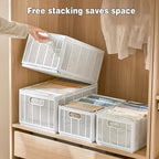 White Plastic Wardrobe Baskets Two Sizes | StorageOZ