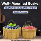 Yellow Woven Wall Basket in Two Sizes Set | StorageOZ
