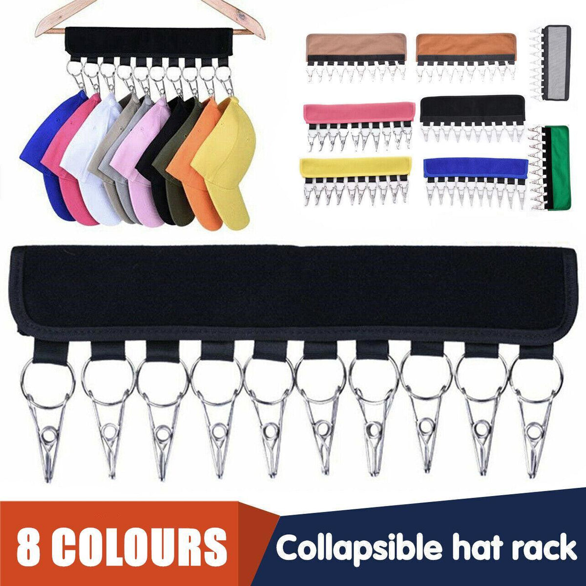10 Clip Closet Hat Hanger Storage Organiser | StorageOZ