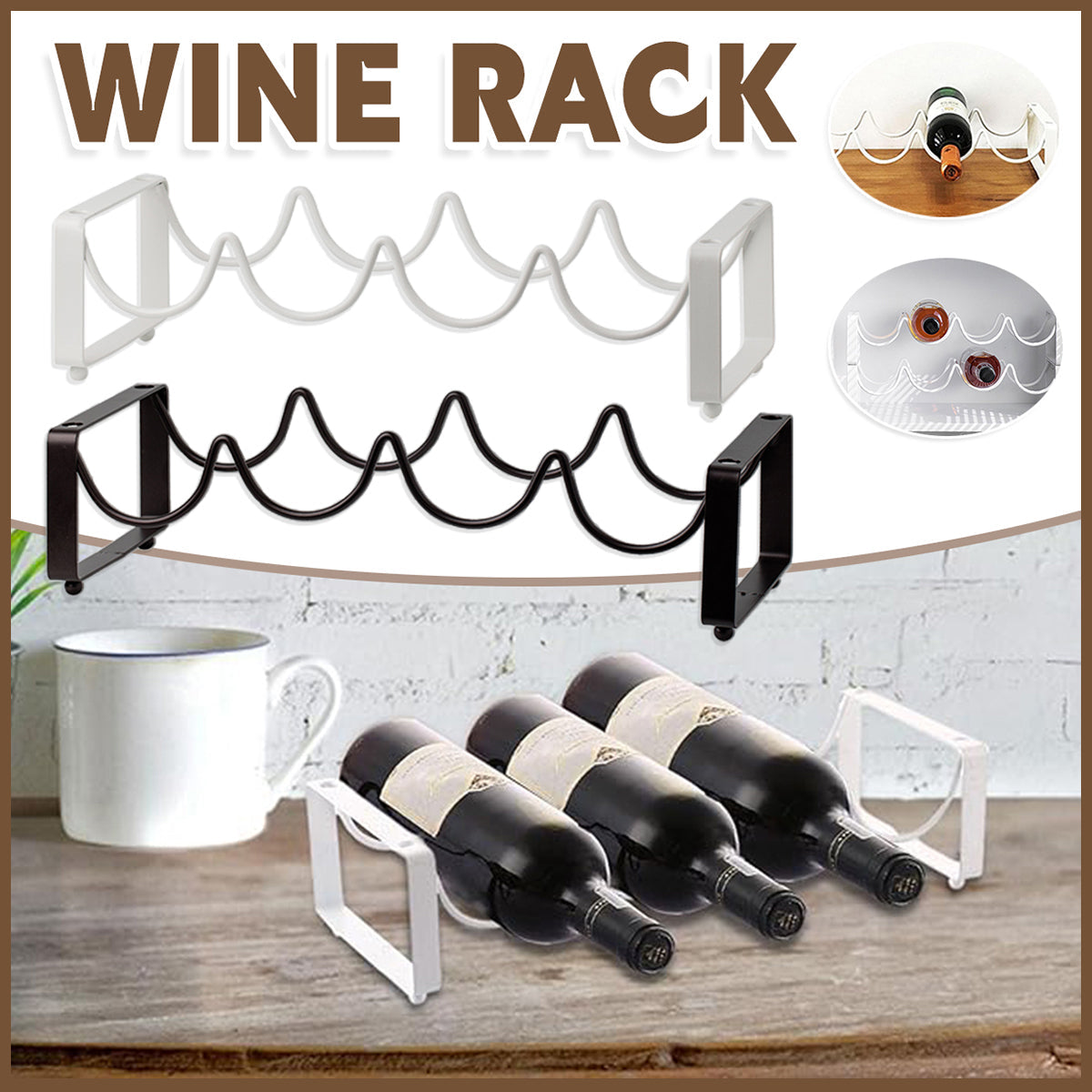 5 Bottle Iron Wine Rack Two Colours Rack | StorageOZ