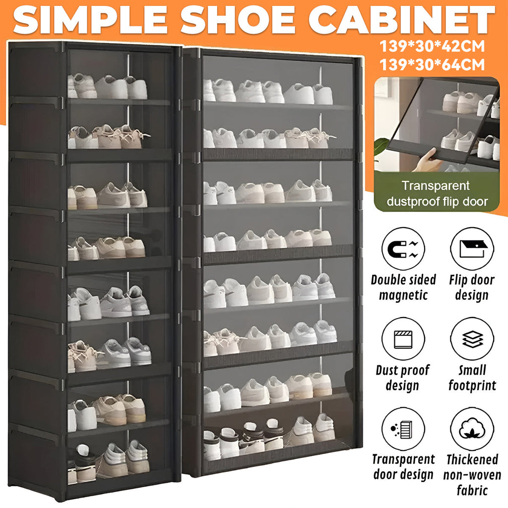 8 Tier Shoe Cabinet Two Depths Organiser | StorageOZ