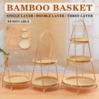 Bamboo Serving Basket in One to Three Tiers | StorageOZ